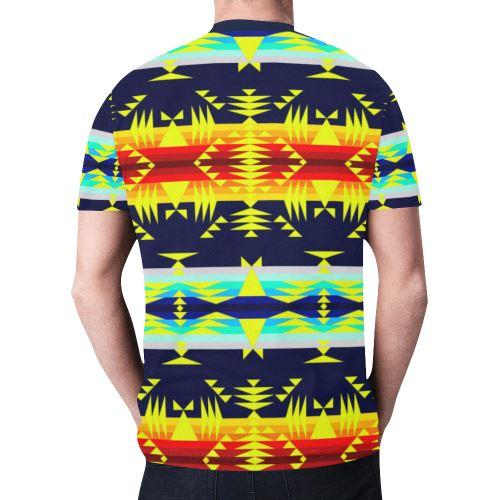 Between the Mountains Navy Yellow New All Over Print T-shirt for Men (Model T45) New All Over Print T-shirt for Men (T45) e-joyer