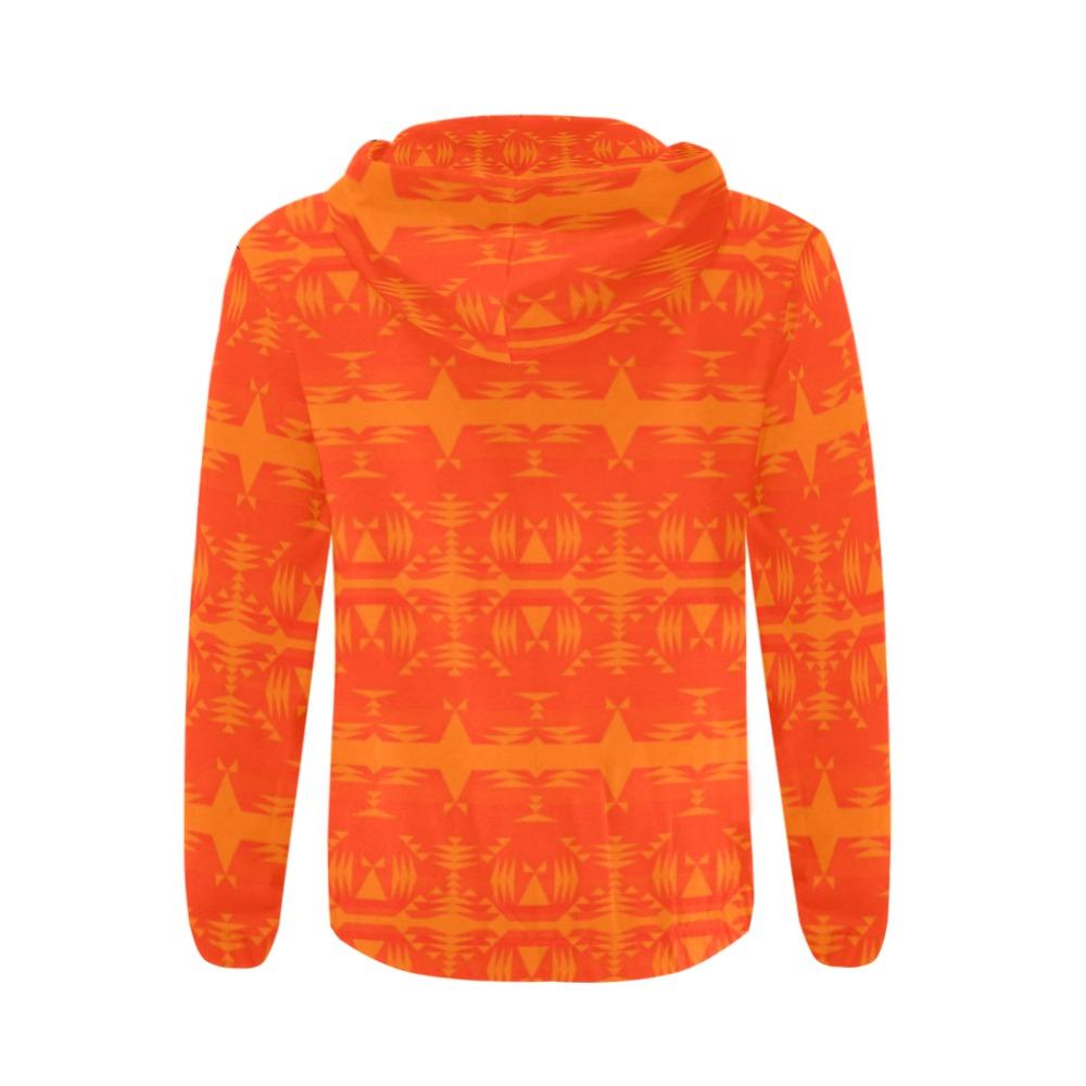 Between the Mountains Orange All Over Print Full Zip Hoodie for Men (Model H14) All Over Print Full Zip Hoodie for Men (H14) e-joyer