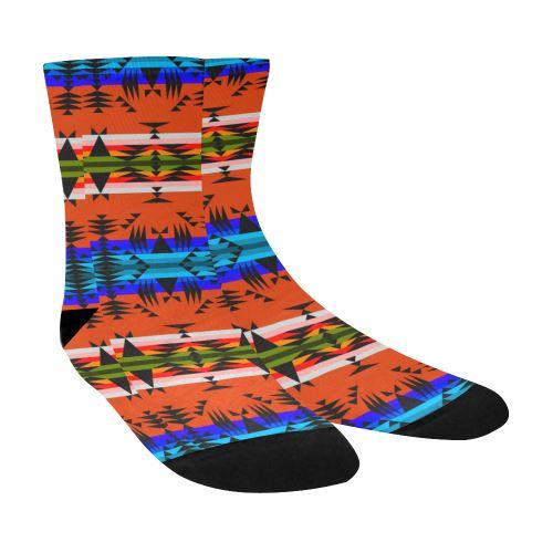 Between the Mountains Orange Crew Socks Crew Socks e-joyer