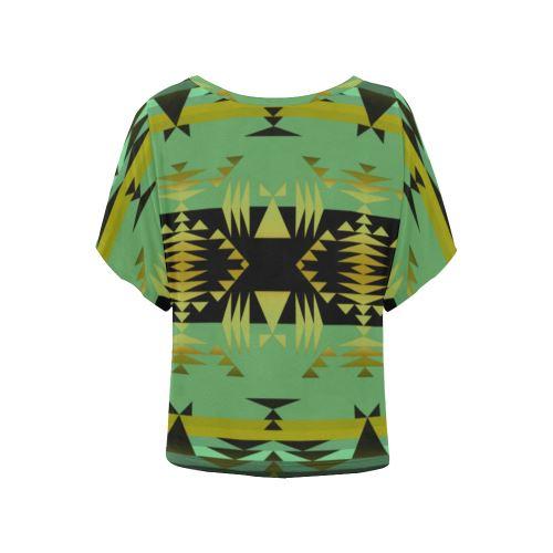 Between the Mountains Sage Women's Batwing-Sleeved Blouse T shirt (Model T44) Women's Batwing-Sleeved Blouse T shirt (T44) e-joyer
