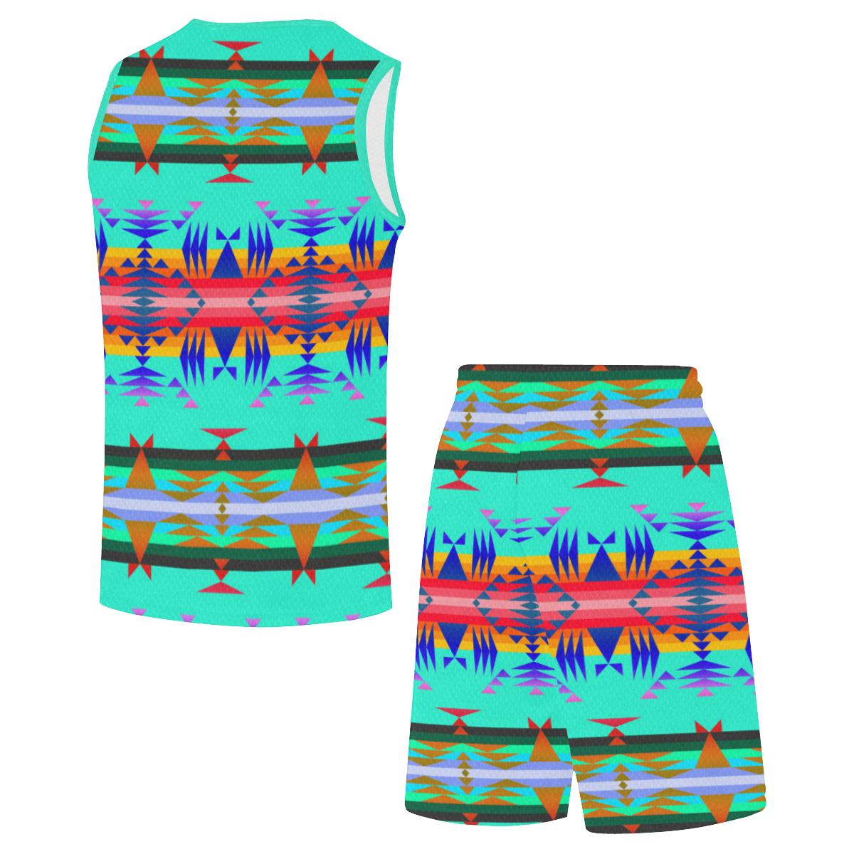 Between the Mountains Spring All Over Print Basketball Uniform Basketball Uniform e-joyer