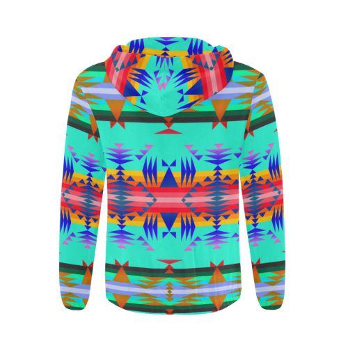Between the Mountains Spring All Over Print Full Zip Hoodie for Men (Model H14) All Over Print Full Zip Hoodie for Men (H14) e-joyer