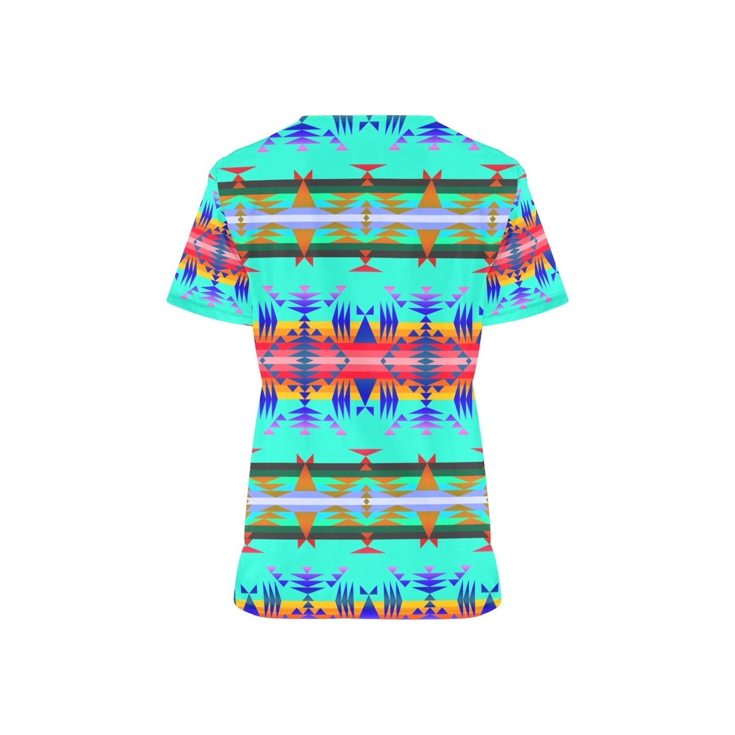 Between the Mountains Spring All Over Print Scrub Top Scrub Top e-joyer