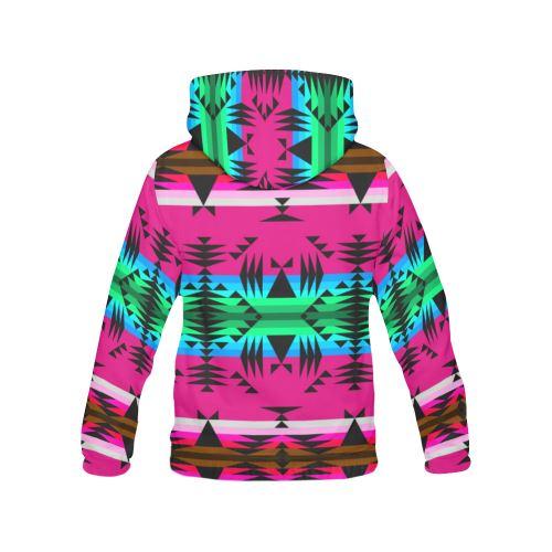 Between the Mountains Sunset Women's All Over Print Hoodie (USA Size) (Model H13) Hoodies e-joyer