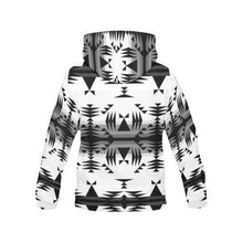 Load image into Gallery viewer, Between the Mountains White and Black All Over Print Hoodie for Women (USA Size) (Model H13) All Over Print Hoodie for Women (H13) e-joyer 
