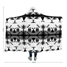 Load image into Gallery viewer, Between the Mountains White and Black Hooded Blanket 49 Dzine 
