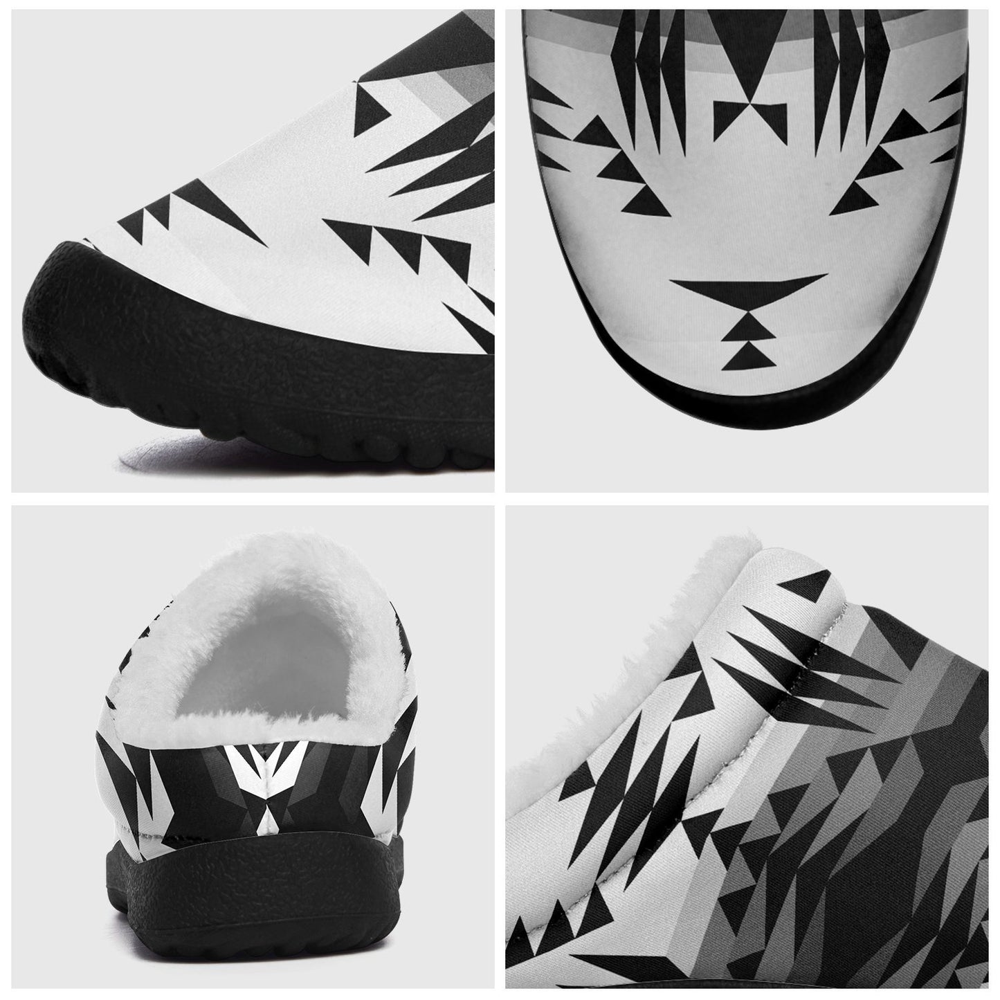 Between the Mountains White and Black Ikinnii Indoor Slipper 49 Dzine