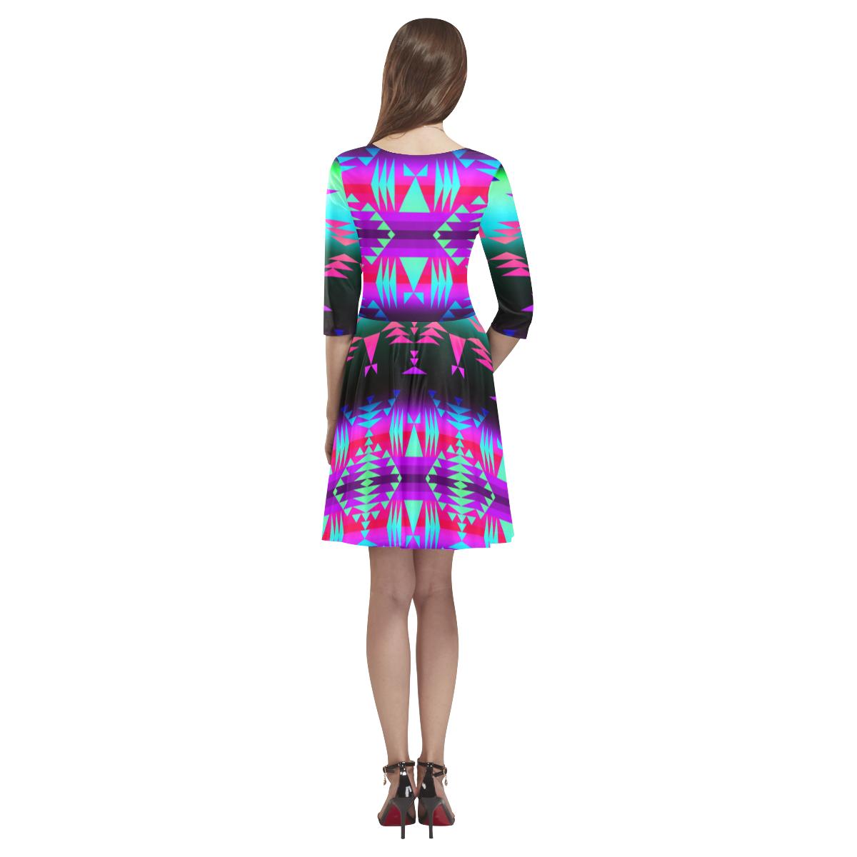 Between the Rocky Mountains Tethys Half-Sleeve Skater Dress(Model D20) Tethys Half-Sleeve Skater Dress (D20) e-joyer