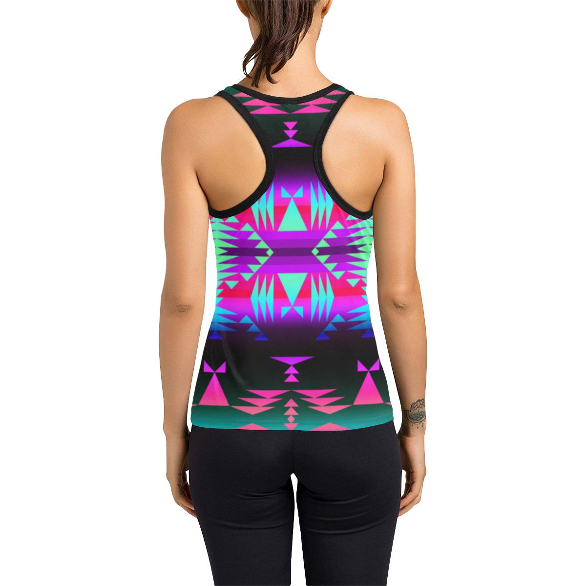 Between the Rocky Mountains Women's Racerback Tank Top (Model T60) Racerback Tank Top (T60) e-joyer