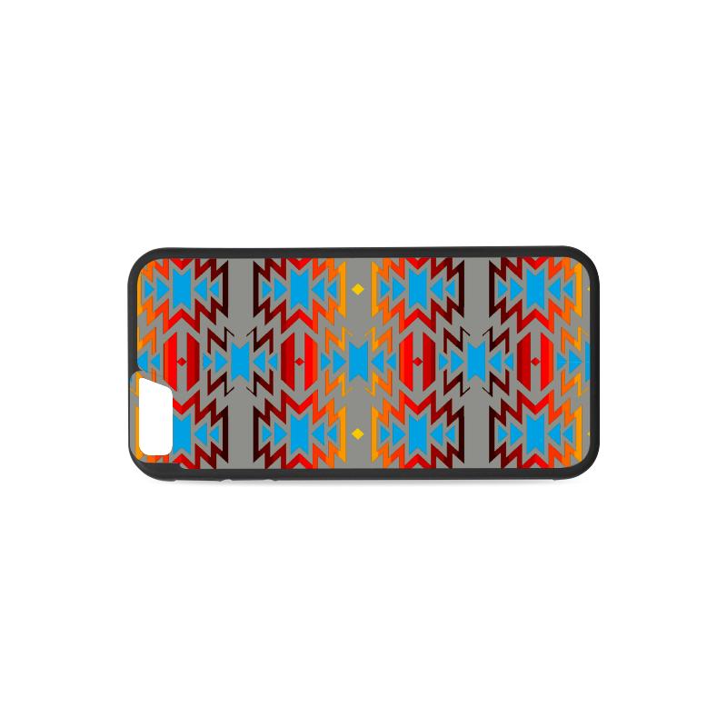 Big Pattern Fire Colors and Sky Gray iPhone 6/6s Case iPhone 6/6s Rubber Case e-joyer