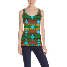 Load image into Gallery viewer, Big Pattern Fire Colors and Sky green All Over Print Tank Top for Women (Model T43) All Over Print Tank Top for Women (T43) e-joyer 
