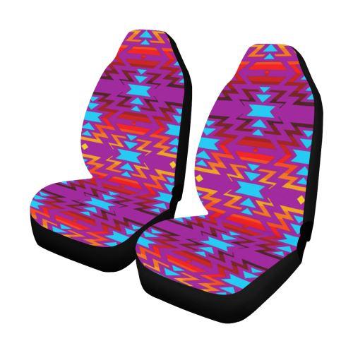 Big Pattern Fire Colors and Sky Moon Shadow Car Seat Covers (Set of 2) Car Seat Covers e-joyer