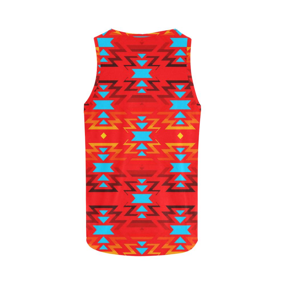 Big Pattern Fire Colors and Sky Sierra All Over Print Tank Top for Women (Model T43) All Over Print Tank Top for Women (T43) e-joyer