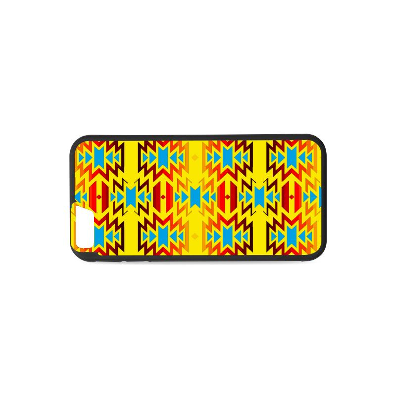 Big Pattern Fire Colors and Sky Yellow iPhone 6/6s Case iPhone 6/6s Rubber Case e-joyer