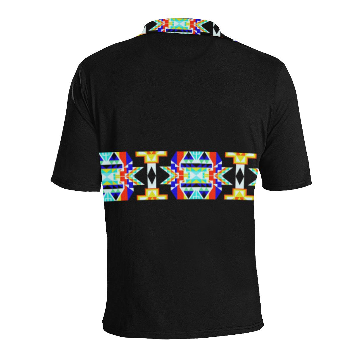 Black Blanket Strip - I Men's All Over Print Polo Shirt (Model T55) Men's Polo Shirt (Model T55) e-joyer