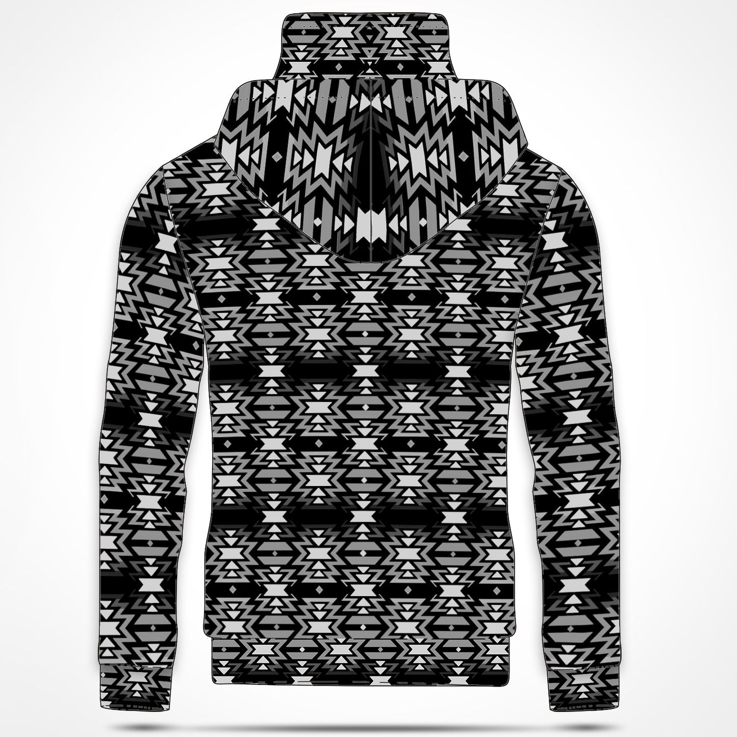Black Fire and Gray Hoodie with Face Cover 49 Dzine