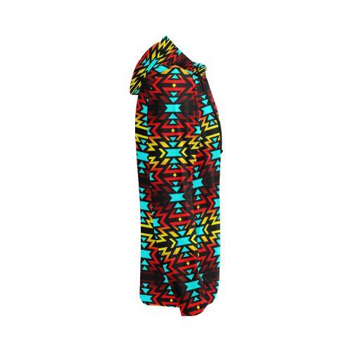 Black Fire and Sky All Over Print Full Zip Hoodie for Women (Model H14) All Over Print Full Zip Hoodie for Women (H14) e-joyer