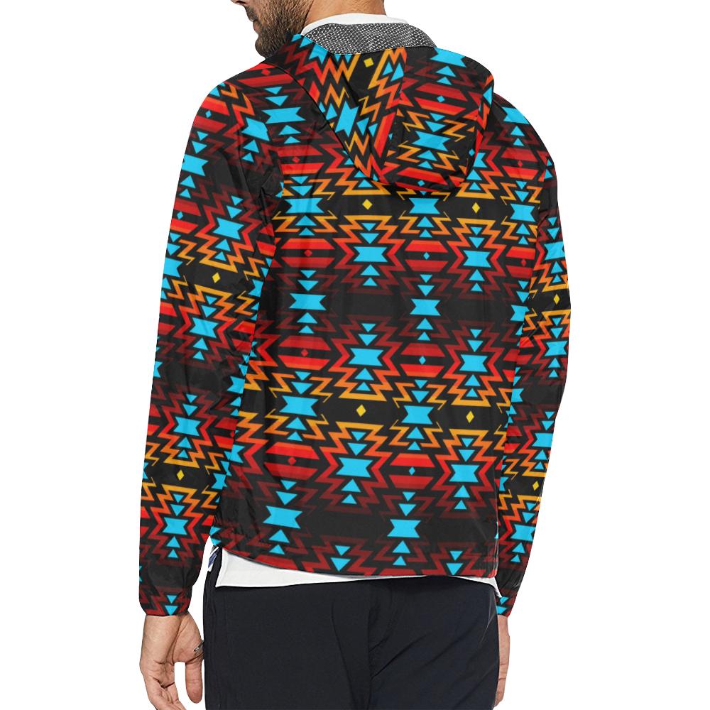 Black Fire and Sky All Over Print Windbreaker for Men (Model H23) All Over Print Windbreaker for Men (H23) e-joyer
