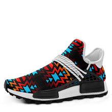 Load image into Gallery viewer, Black Fire and Turquoise Okaki Sneakers Shoes 49 Dzine 
