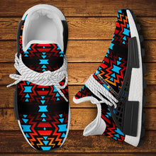 Load image into Gallery viewer, Black Fire and Turquoise Okaki Sneakers Shoes 49 Dzine 
