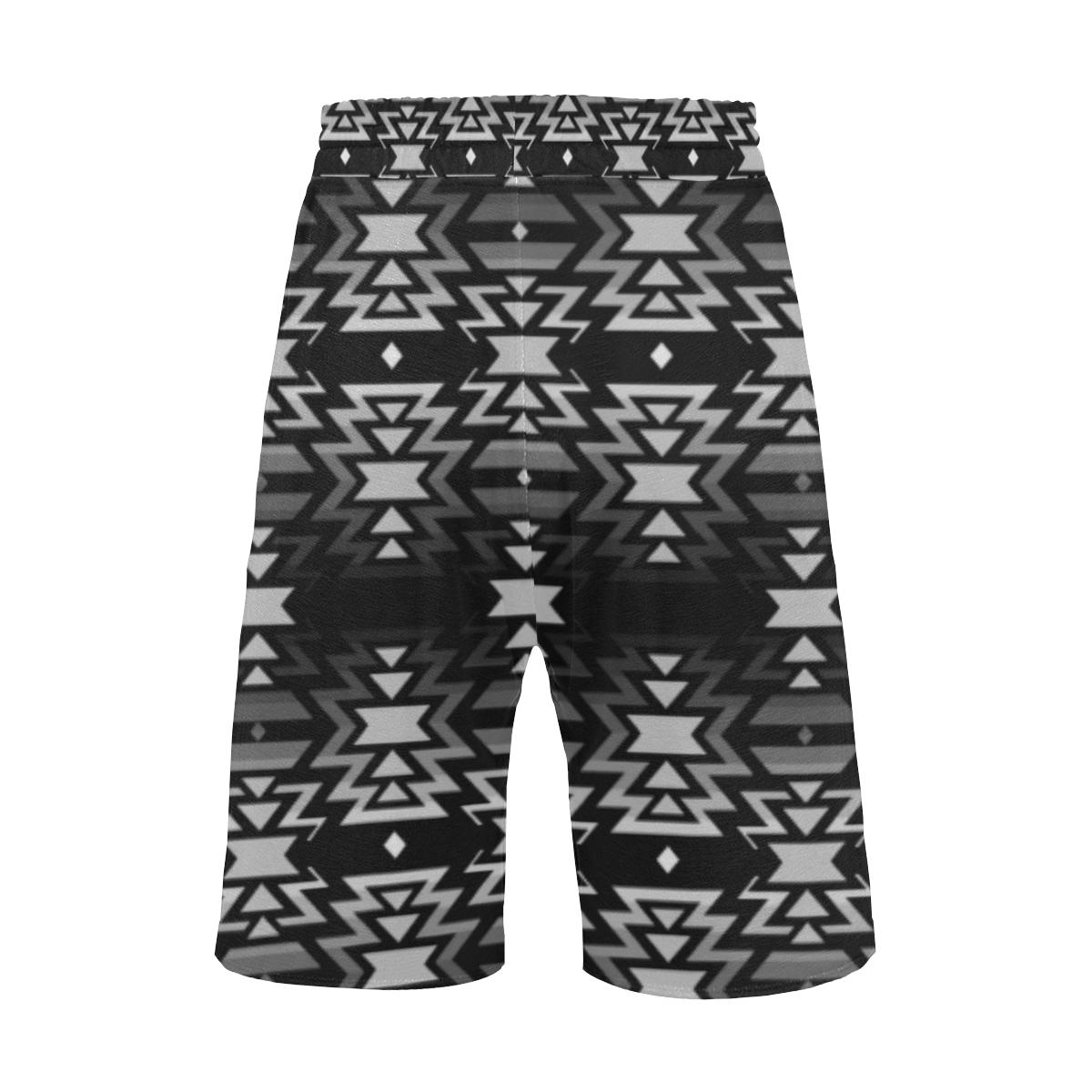 Black Fire Black and Gray Men's All Over Print Casual Shorts (Model L23) Men's Casual Shorts (L23) e-joyer