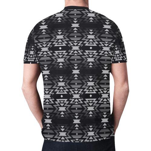 Black Fire Black and Gray New All Over Print T-shirt for Men (Model T45) New All Over Print T-shirt for Men (T45) e-joyer