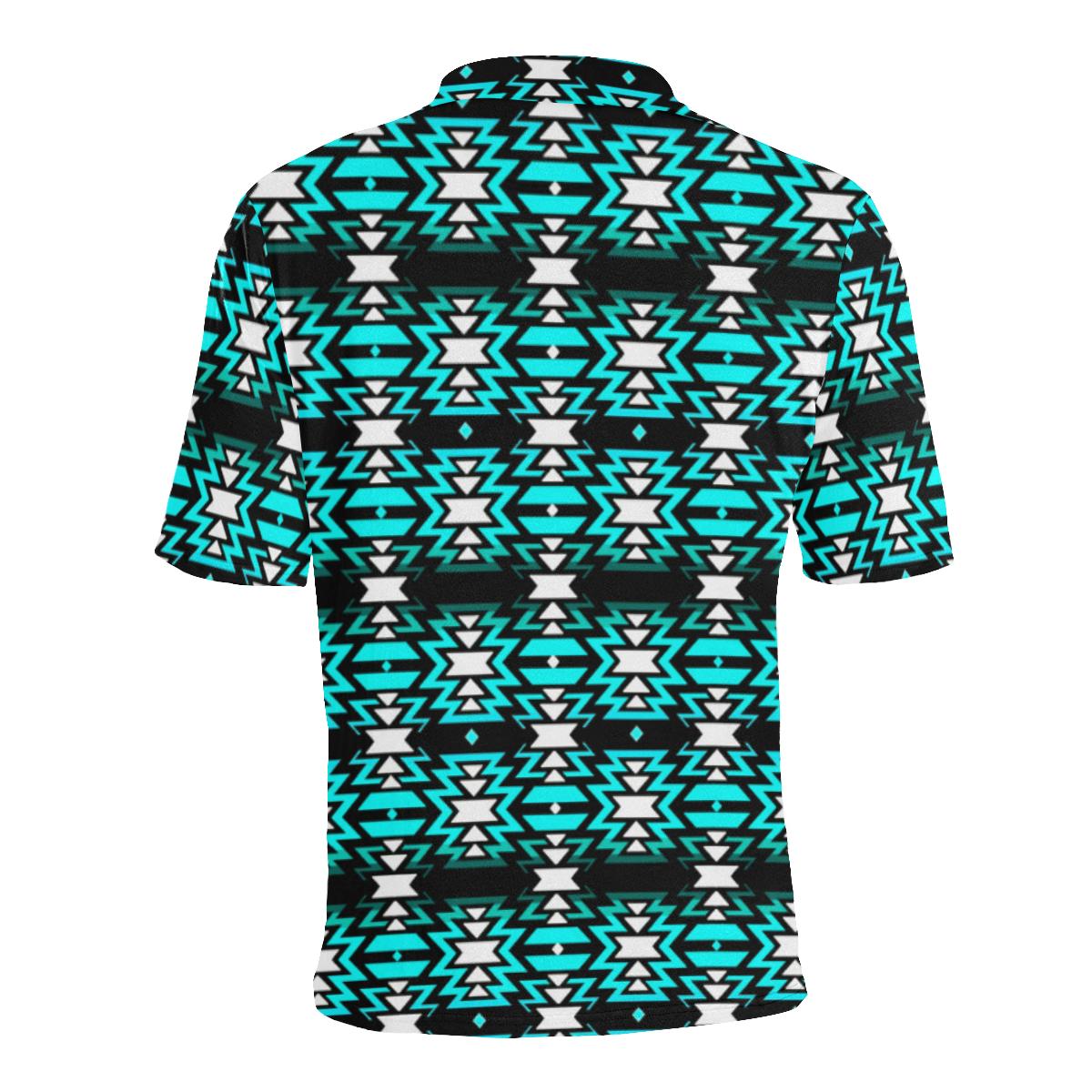 Black Fire Firefly Men's All Over Print Polo Shirt (Model T55) Men's Polo Shirt (Model T55) e-joyer
