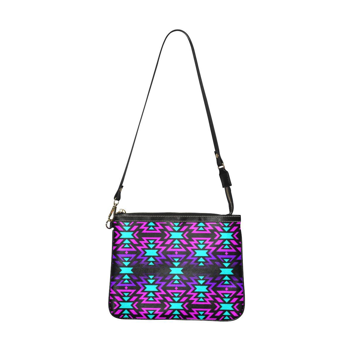 Black Fire Winter Sunset Small Shoulder Bag (Model 1710) Small Shoulder Bag (1710) e-joyer