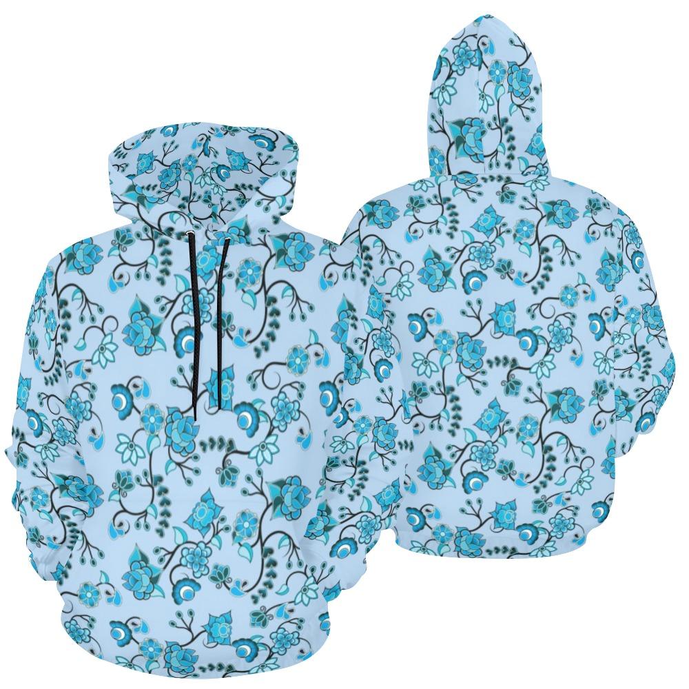Blue Floral Amour All Over Print Hoodie for Men (USA Size) (Model H13) All Over Print Hoodie for Men (H13) e-joyer