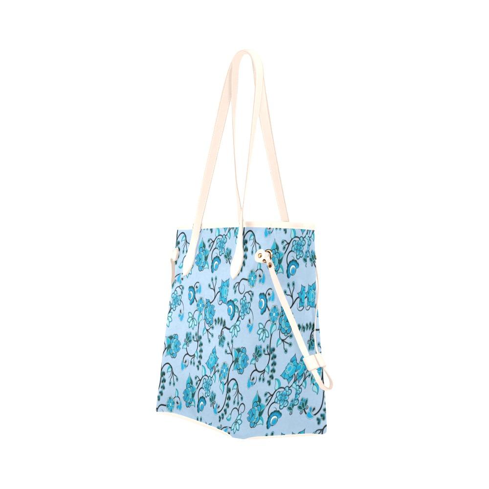 Blue Floral Amour Clover Canvas Tote Bag (Model 1661) Clover Canvas Tote Bag (1661) e-joyer