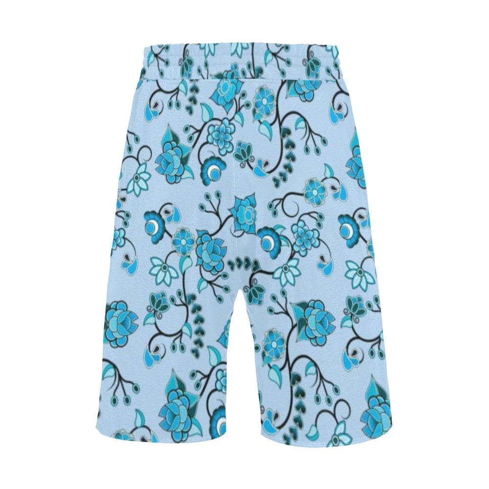 Blue Floral Amour Men's All Over Print Casual Shorts (Model L23) Men's Casual Shorts (L23) e-joyer