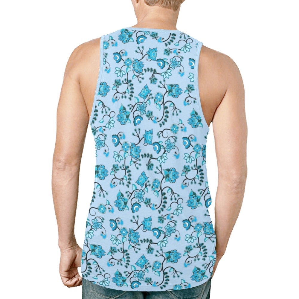 Blue Floral Amour New All Over Print Tank Top for Men (Model T46) New All Over Print Tank Top for Men (T46) e-joyer