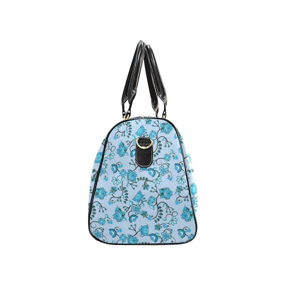 Blue Floral Amour New Waterproof Travel Bag/Large (Model 1639) Waterproof Travel Bags (1639) e-joyer
