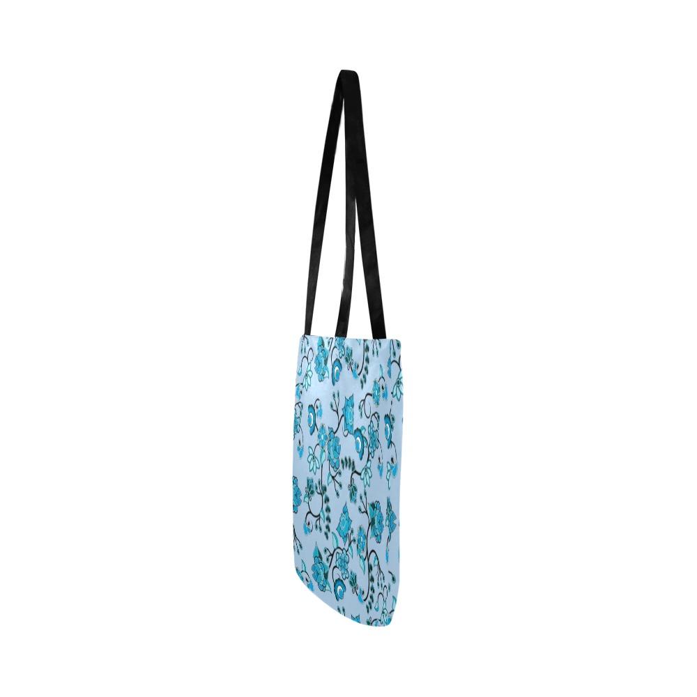 Blue Floral Amour Reusable Shopping Bag Model 1660 (Two sides) Shopping Tote Bag (1660) e-joyer