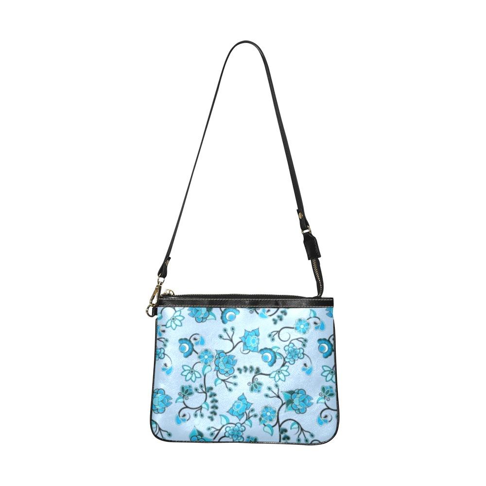 Blue Floral Amour Small Shoulder Bag (Model 1710) Small Shoulder Bag (1710) e-joyer