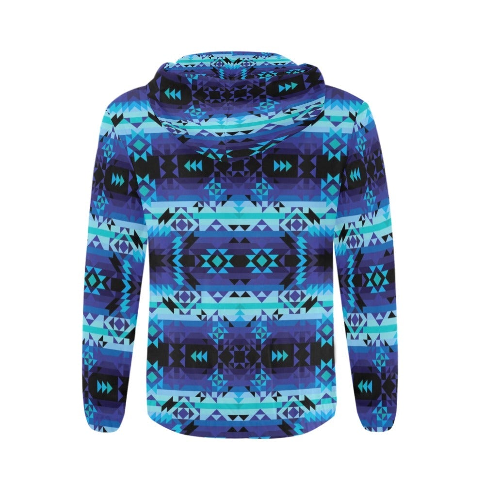 Blue Star All Over Print Full Zip Hoodie for Men (Model H14) hoodie e-joyer
