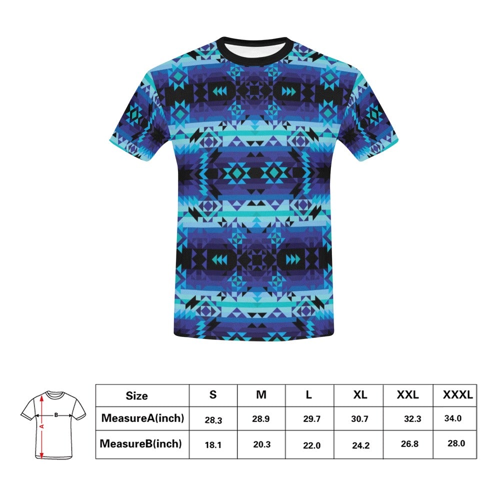 Blue Star All Over Print T-Shirt for Men (USA Size) (Model T40) All Over Print T-Shirt for Men (T40) e-joyer