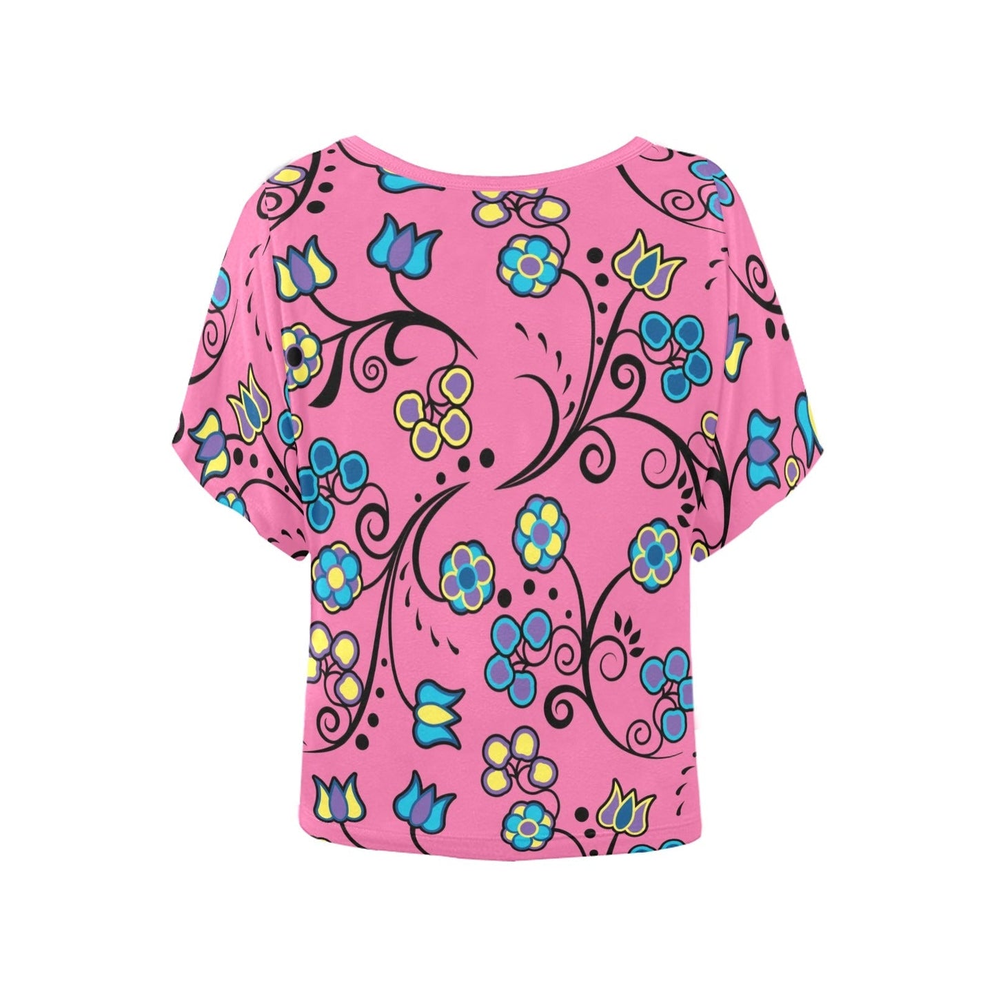 Blue Trio Bubblegum Women's Batwing-Sleeved Blouse T shirt (Model T44) Women's Batwing-Sleeved Blouse T shirt (T44) e-joyer