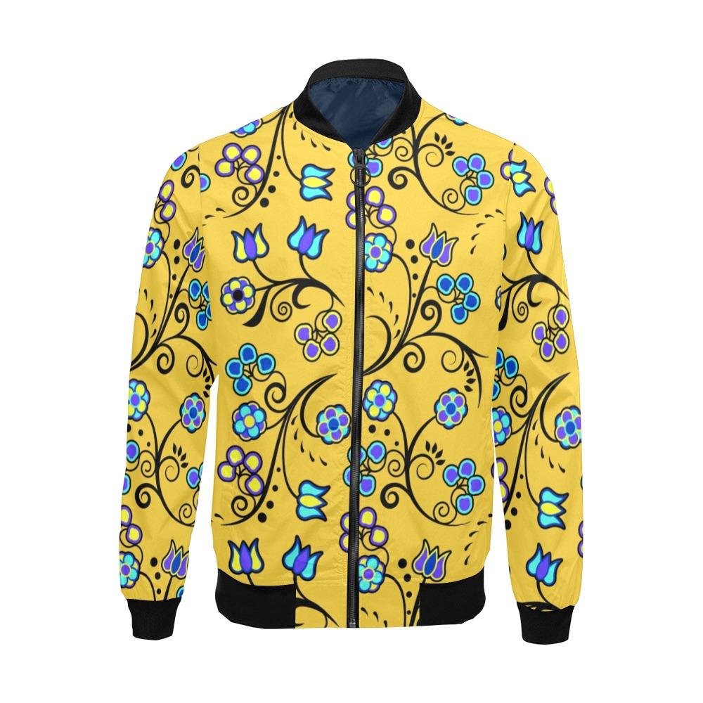 Blue Trio Tuscan All Over Print Bomber Jacket for Men (Model H19) Jacket e-joyer
