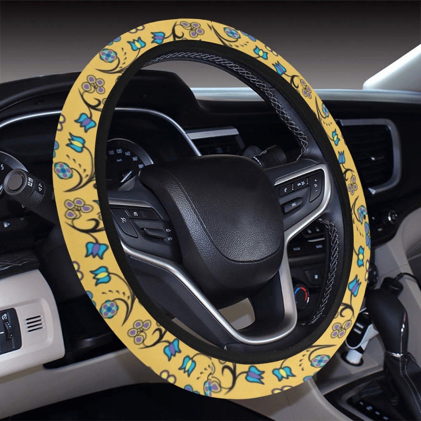 Blue Trio Tuscan Steering Wheel Cover with Elastic Edge Steering Wheel Cover with Elastic Edge e-joyer