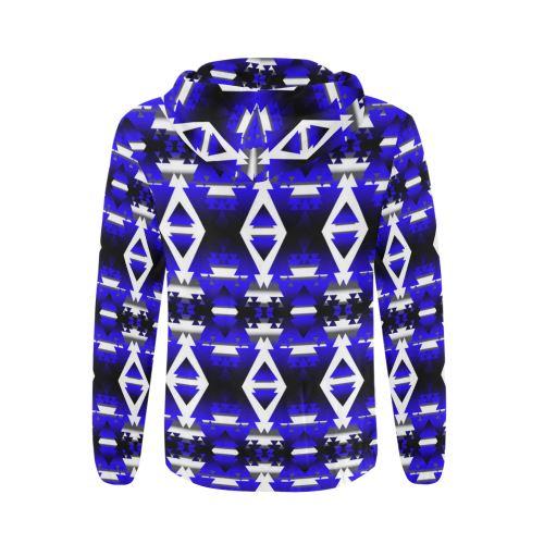 Blue Winter Camp All Over Print Full Zip Hoodie for Men (Model H14) All Over Print Full Zip Hoodie for Men (H14) e-joyer