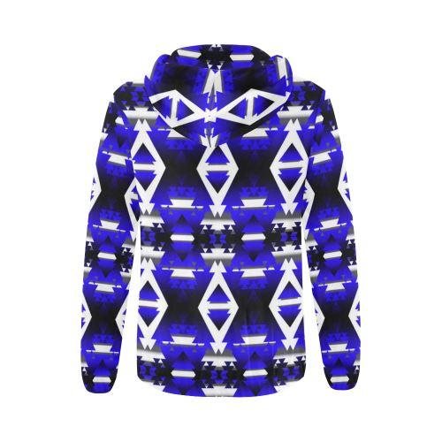 Blue Winter Camp All Over Print Full Zip Hoodie for Women (Model H14) All Over Print Full Zip Hoodie for Women (H14) e-joyer