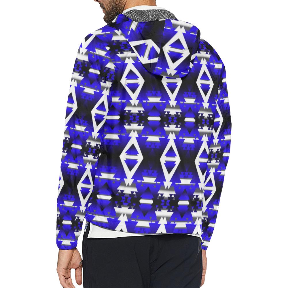 Blue Winter Camp All Over Print Windbreaker for Men (Model H23) All Over Print Windbreaker for Men (H23) e-joyer
