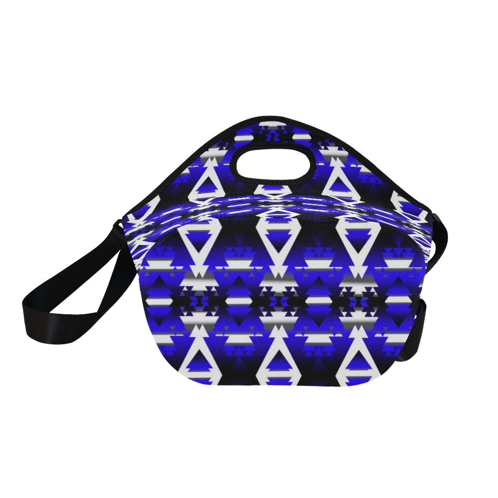 Blue Winter Camp Large Insulated Neoprene Lunch Bag That Replaces Your Purse (Model 1669) Neoprene Lunch Bag/Large (1669) e-joyer