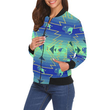 Load image into Gallery viewer, Buffalo Run All Over Print Bomber Jacket for Women (Model H19) Jacket e-joyer 
