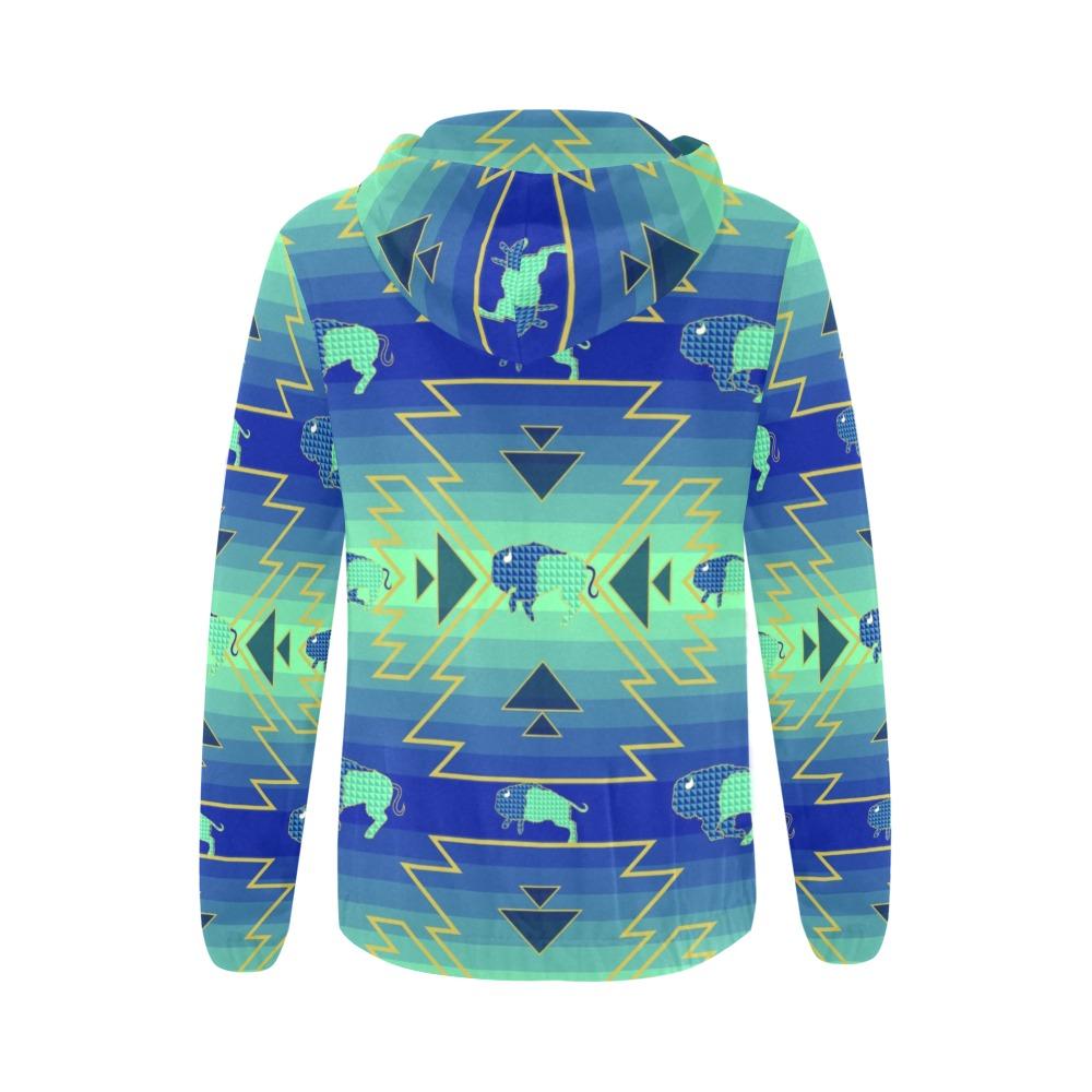 Buffalo Run All Over Print Full Zip Hoodie for Women (Model H14) hoodie e-joyer