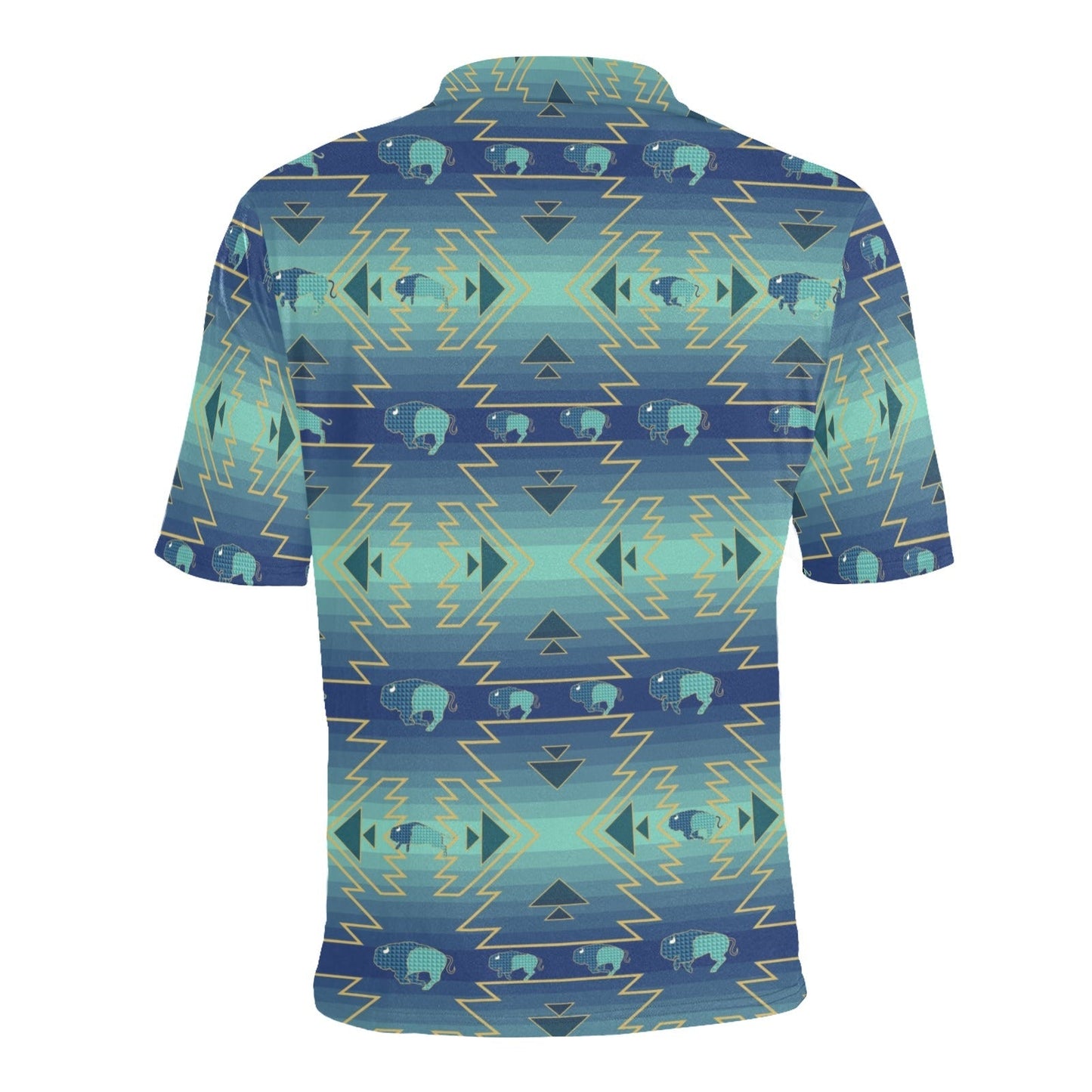 Buffalo Run Men's All Over Print Polo Shirt (Model T55) Men's Polo Shirt (Model T55) e-joyer