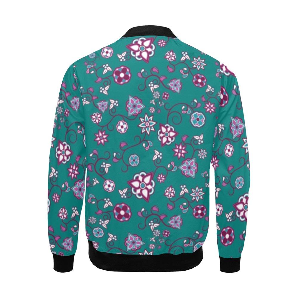 Burgundy Bloom All Over Print Bomber Jacket for Men (Model H19) Jacket e-joyer