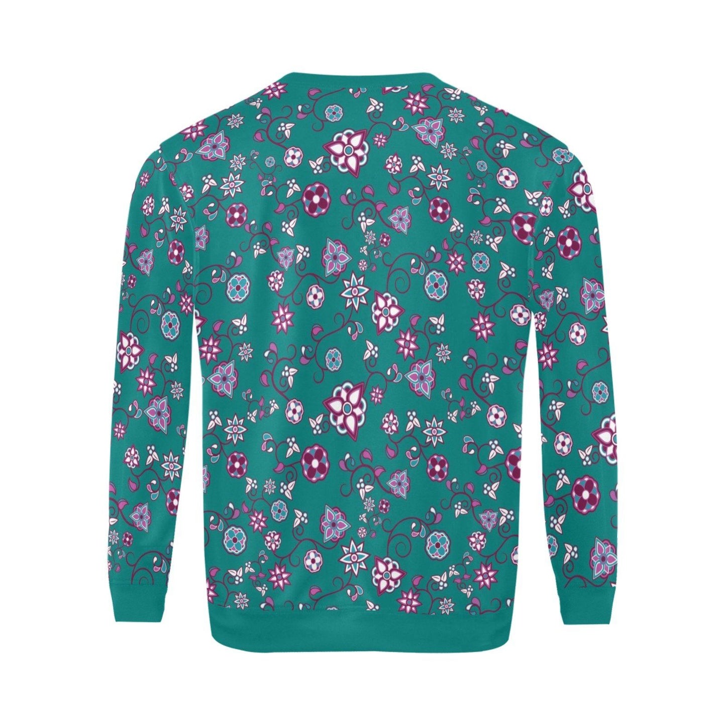 Burgundy Bloom All Over Print Crewneck Sweatshirt for Men (Model H18) shirt e-joyer