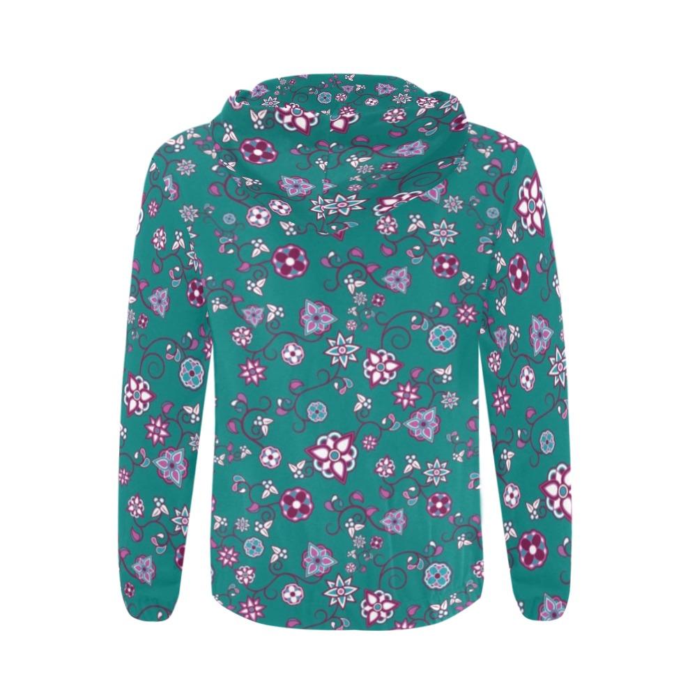 Burgundy Bloom All Over Print Full Zip Hoodie for Men (Model H14) All Over Print Full Zip Hoodie for Men (H14) e-joyer